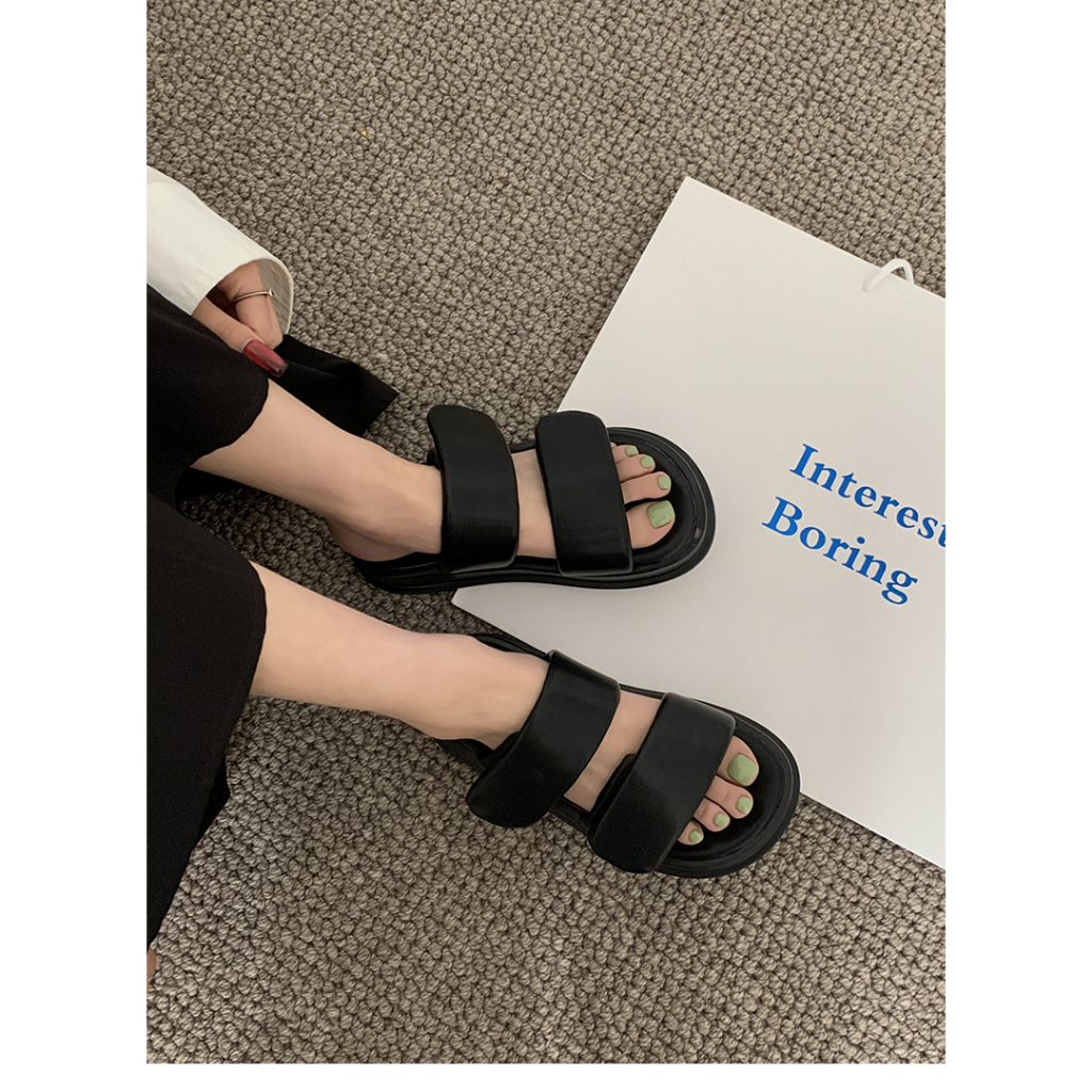 Dép Quai Ngang Đế Dày Tăng Chiều Cao Thời Trang Mùa Hè Phong Cách Mới Cho Nữ