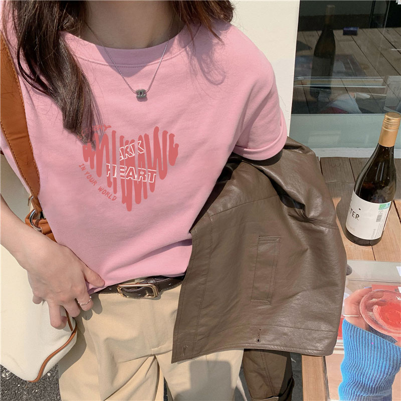 Áo Thun cotton 180g Tay Ngắn Dáng Rộng Thời Trang Mùa Hè Cho Nữ