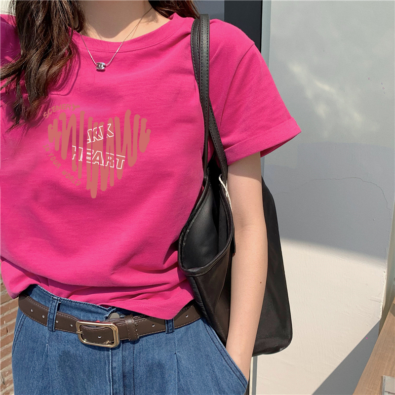 Áo Thun cotton 180g Tay Ngắn Dáng Rộng Thời Trang Mùa Hè Cho Nữ