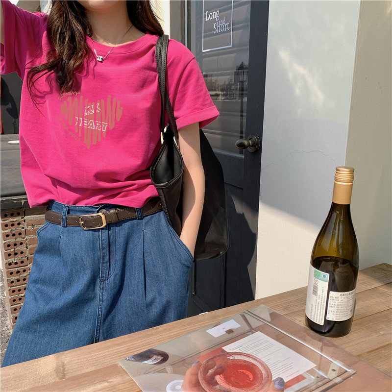 Áo Thun cotton 180g Tay Ngắn Dáng Rộng Thời Trang Mùa Hè Cho Nữ