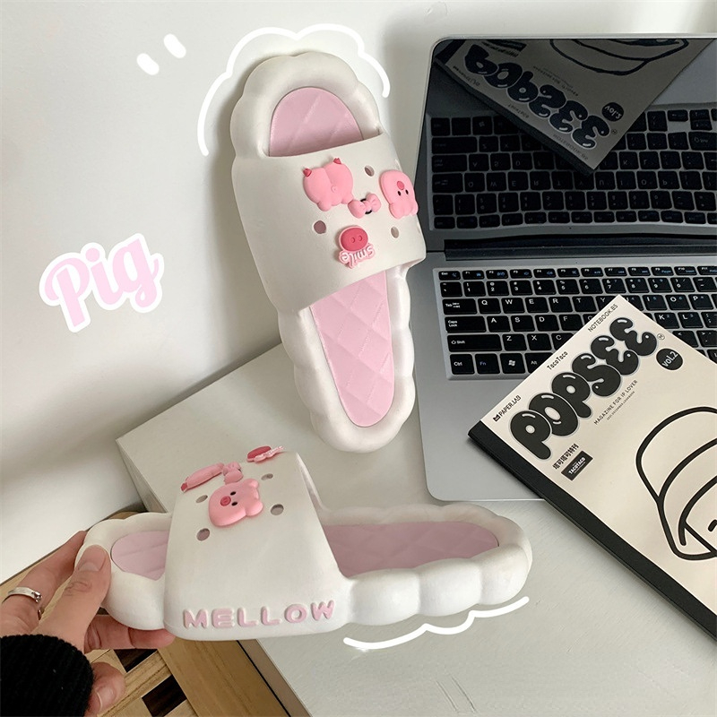 Dép Đế Dày Chống Trượt Họa Tiết Hoạt Hình Dễ Thương Cho Nữ