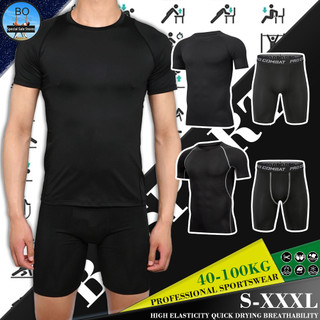 Bộ Áo Thun + Quần Đùi Bó Sát Tập Thể Thao 40-100KG