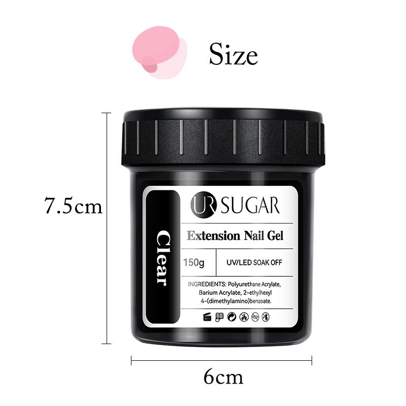 UR SUGAR Bộ 2 Hộp Gel Nối Dài Móng Tay 150g Màu Trắng Nude Kiểu Pháp Chuyên Dụng