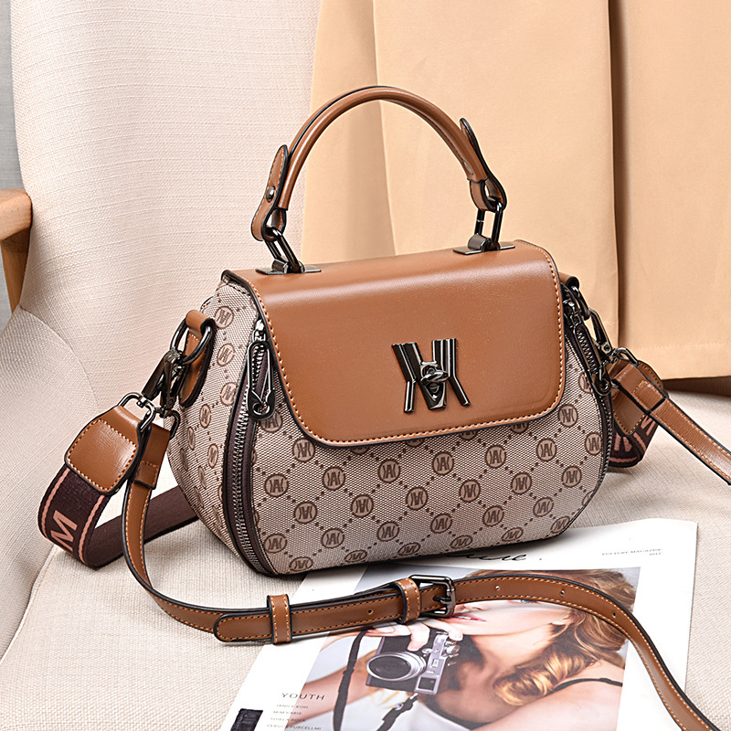 Túi xách in hình phong cách retro Túi nữ Phong cách mới In hình quả táo Túi đeo chéo đeo vai thời trang