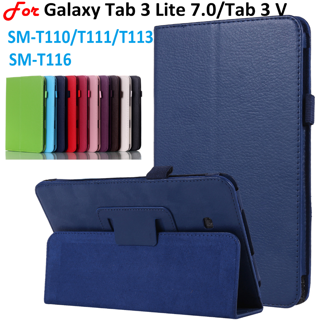 Ốp Máy Tính Bảng Da Ví Lật Từ Tính Cho Samsung Galaxy Tab 3 Lite 7.0 VE 3G Tab3 V 7.0-inch SM-T116 SM-T113 SM-T111 SM-T110