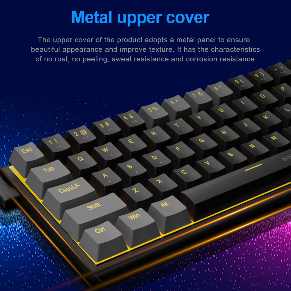 Bàn Phím Cơ Gaming E-YOOSO Z11 USB 60% Mini 61 Phím Có Dây Cáp Có Thể Tháo Rời