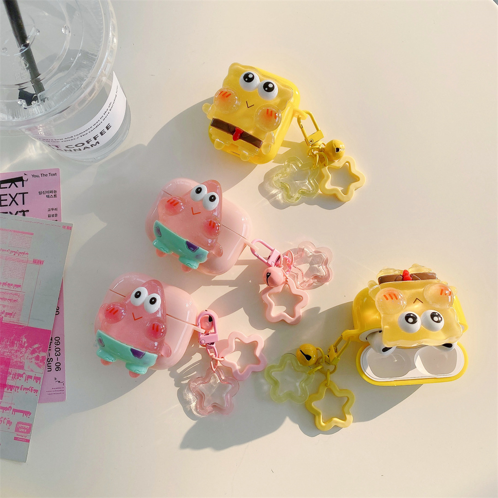 Ốp Hộp Đựng Tai Nghe Nhét Tai Hình SpongeBob Cho iphone AirPods Pro AirPods 1 / 2 / 3