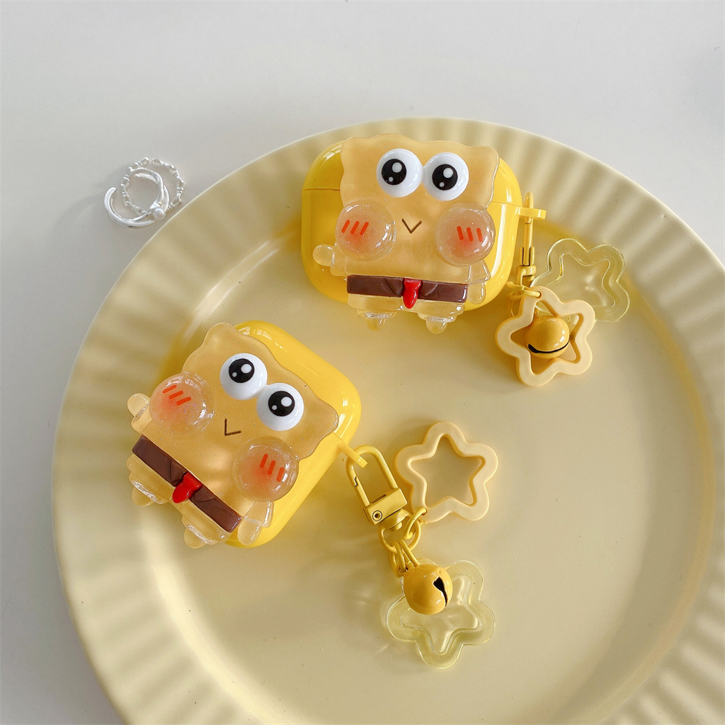 Ốp Hộp Đựng Tai Nghe Nhét Tai Hình SpongeBob Cho iphone AirPods Pro AirPods 1 / 2 / 3