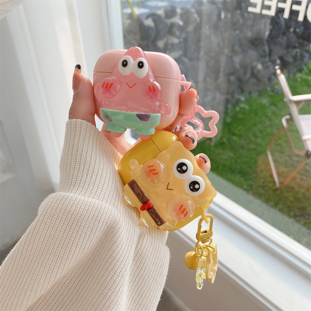 Ốp Hộp Đựng Tai Nghe Nhét Tai Hình SpongeBob Cho iphone AirPods Pro AirPods 1 / 2 / 3
