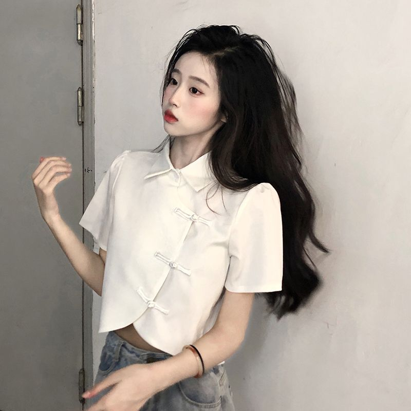 Áo Sơ Mi Nữ Ngắn Tay Cài Nút Đĩa Phong Cách Mới Mùa Hè 20223