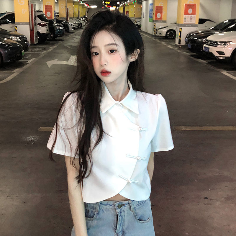 Áo Sơ Mi Nữ Ngắn Tay Cài Nút Đĩa Phong Cách Mới Mùa Hè 20223