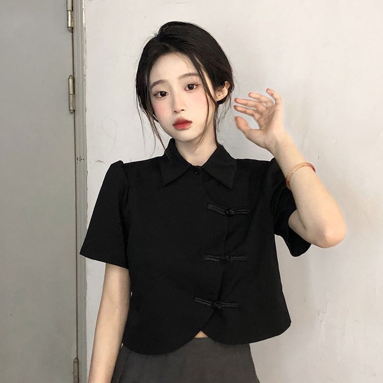 Áo Sơ Mi Nữ Ngắn Tay Cài Nút Đĩa Phong Cách Mới Mùa Hè 20223