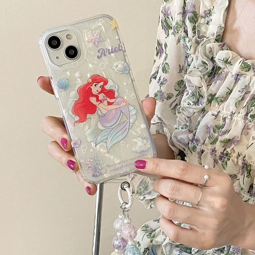Ốp Điện Thoại tpu Mềm Họa Tiết Nàng Tiên Cá Cho iphone 15 pro max 14 pro max 13 pro max 12 pro max