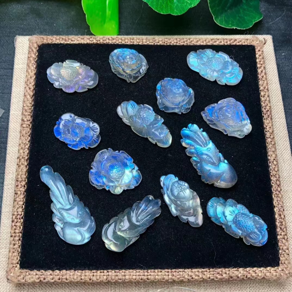 Hàng Mới Về Mới Vòng Tay Mặt Chạm Khắc Hình Ánh Trăng Màu Xám Tự Nhiên Có Thể Sử Dụng Làm Mặt Dây Chuyền / Túi Xách