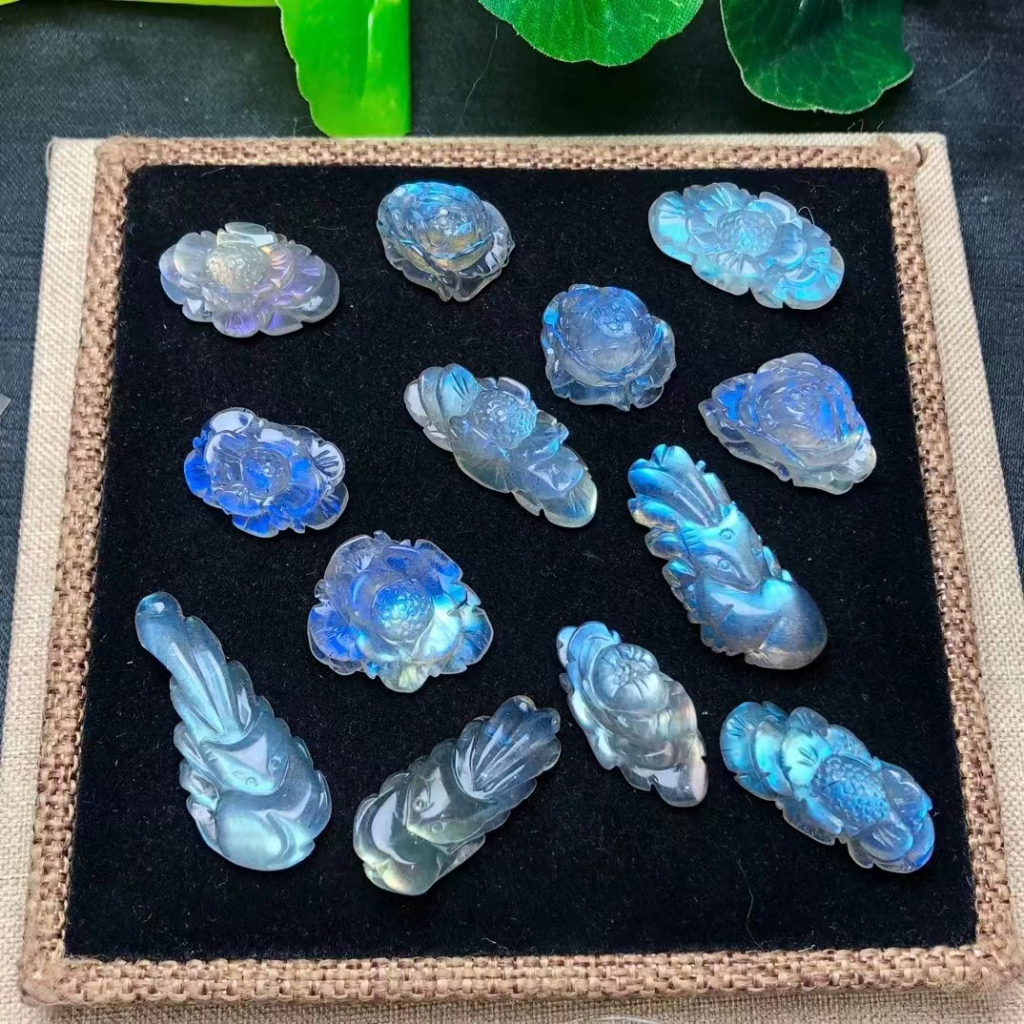 Hàng Mới Về Mới Vòng Tay Mặt Chạm Khắc Hình Ánh Trăng Màu Xám Tự Nhiên Có Thể Sử Dụng Làm Mặt Dây Chuyền / Túi Xách