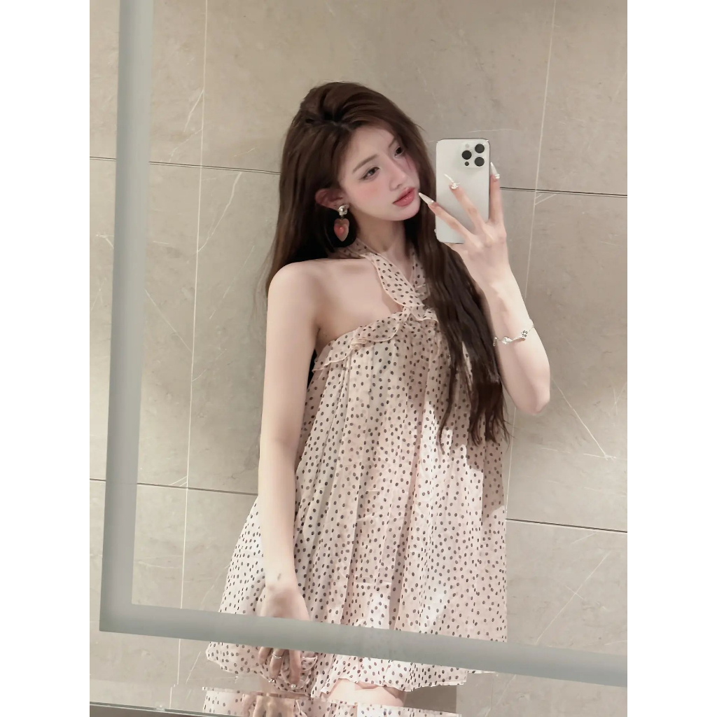 Đầm chiffon Sát Nách Hở Lưng Dáng Rộng Thời Trang Đi Biển Mùa Hè Quyến Rũ Cho Nữ