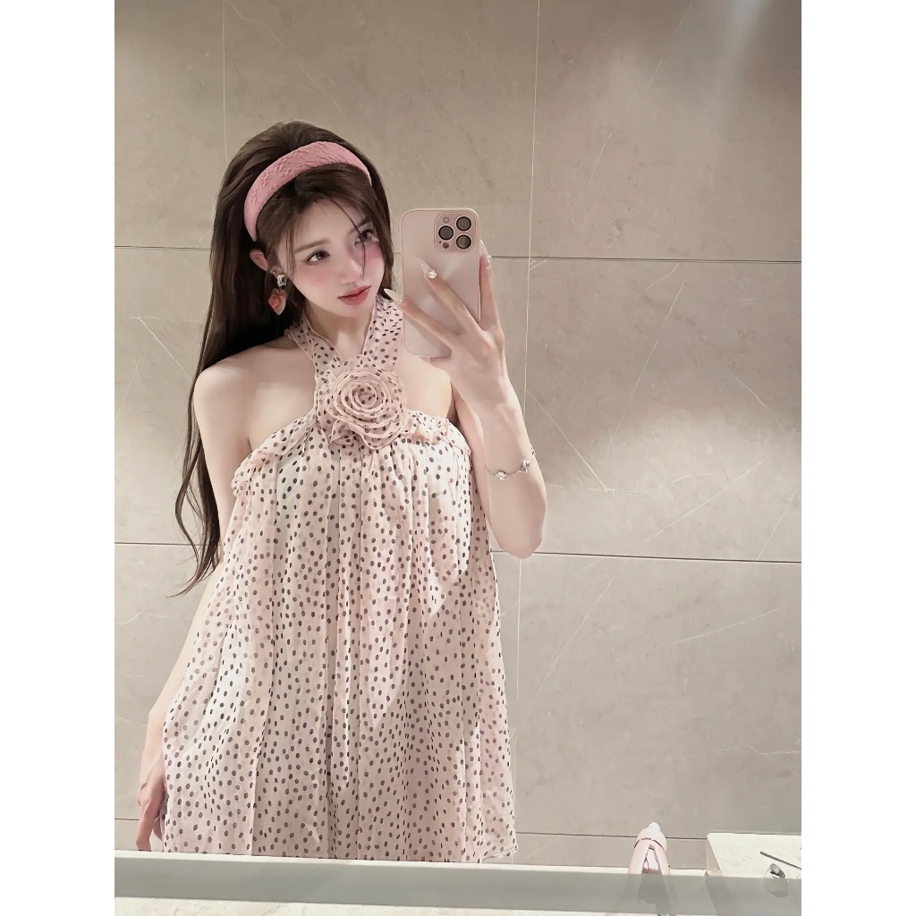 Đầm chiffon Sát Nách Hở Lưng Dáng Rộng Thời Trang Đi Biển Mùa Hè Quyến Rũ Cho Nữ