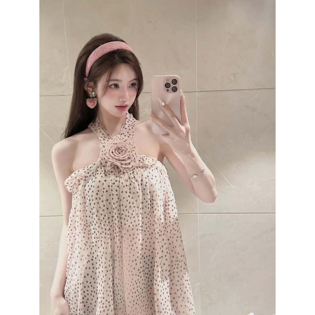 Đầm chiffon Sát Nách Hở Lưng Dáng Rộng Thời Trang Đi Biển Mùa Hè Quyến Rũ Cho Nữ