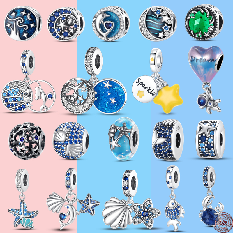 Hạt Bạc Sterling 925 Hình Thiên Hà Không Gian Galaxy 2023 Dùng Làm Trang Sức DIY