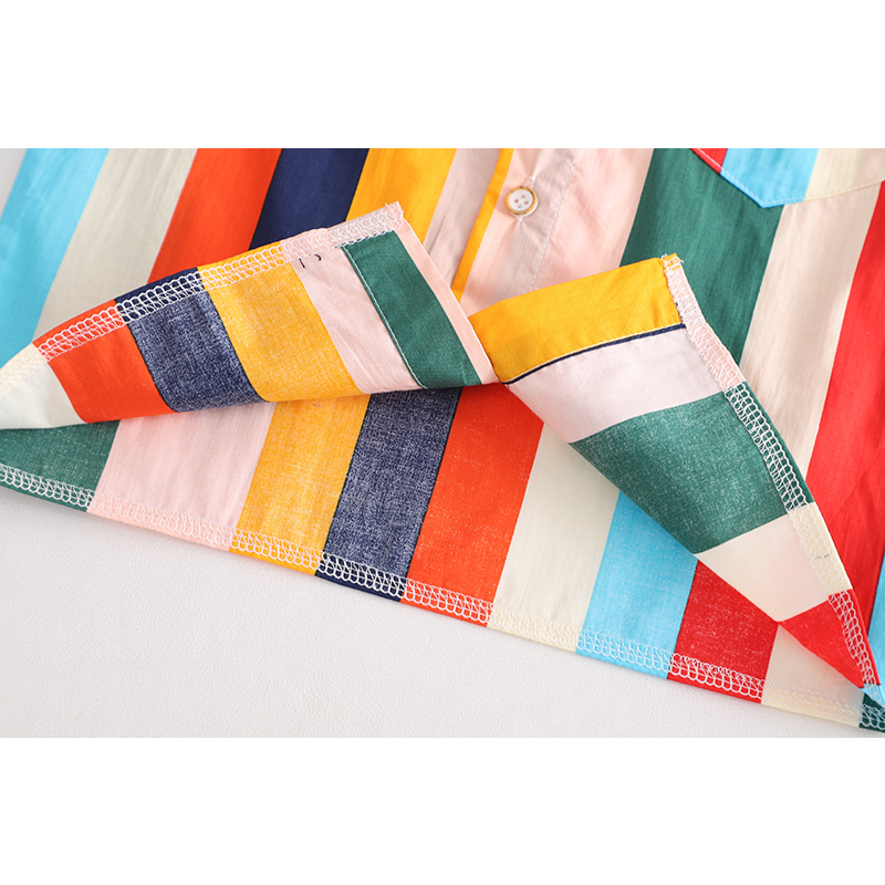 Set Đồ Thể Thao 2 Món Gồm Áo Sơ Mi Kẻ Sọc Nhiều Màu + Quần Ngắn denim Thời Trang Mùa Hè Cho Bé Trai / Gái