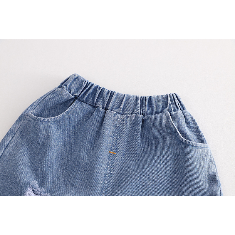 Set Đồ Thể Thao 2 Món Gồm Áo Sơ Mi Kẻ Sọc Nhiều Màu + Quần Ngắn denim Thời Trang Mùa Hè Cho Bé Trai / Gái