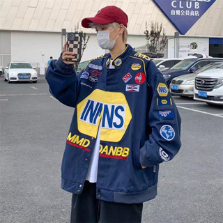 Áo Khoác Bóng Chày Dáng Rộng In Chữ Phong Cách Hàn Quốc Thời Trang Cho Cặp Đôi hàn quốc áo khoác gió 2 lớp  fashion áo khoác bomber simple áo khoác jacket nam