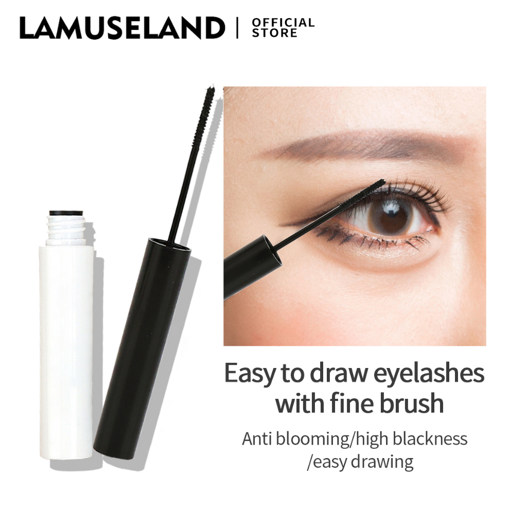 Set 3 món trang điểm LAMUSELAND gồm mascara lâu trôi chống thấm nước màu đen kèm lược chuốt mi và bút chì kẻ lông mày