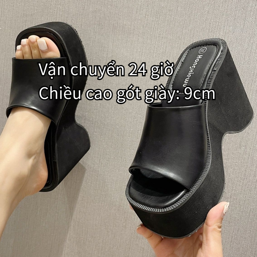 Giày búp bê giày búp bê nữ giày đế cao Giày Sandal Mũi Vuông Đế Dày Tăng Chiều Cao Trọng Lượng Nhẹ Thời Trang Phong Cách Mới