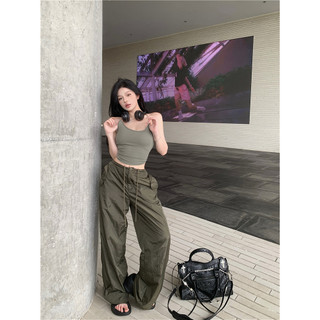 🍓quần yếm nữ ống rộng phong cách retro cá tính