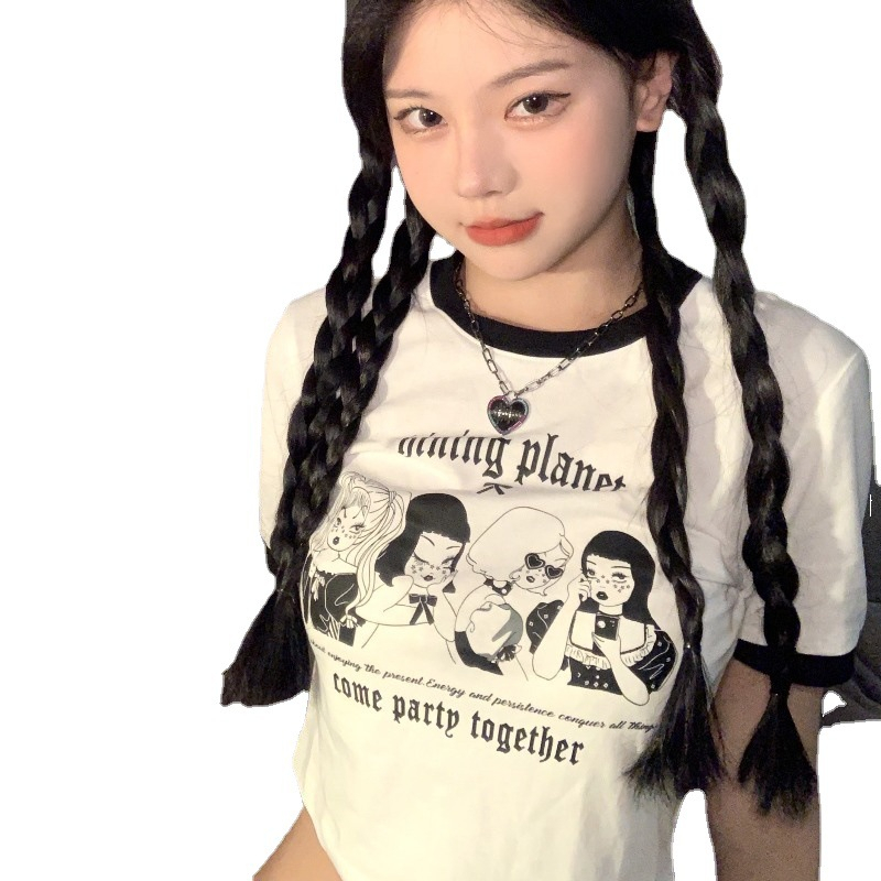 Áo Thun Nữ Ngắn Tay Cổ Tròn Mùa Hè Mới