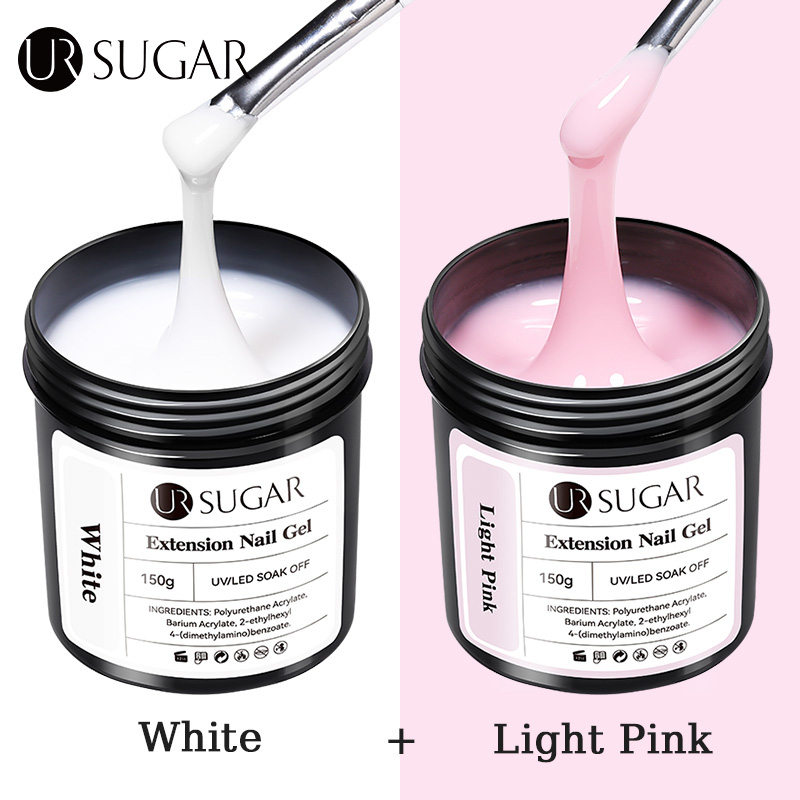 UR SUGAR Bộ 2 Hộp Gel Nối Dài Móng Tay 150g Màu Trắng Nude Kiểu Pháp Chuyên Dụng
