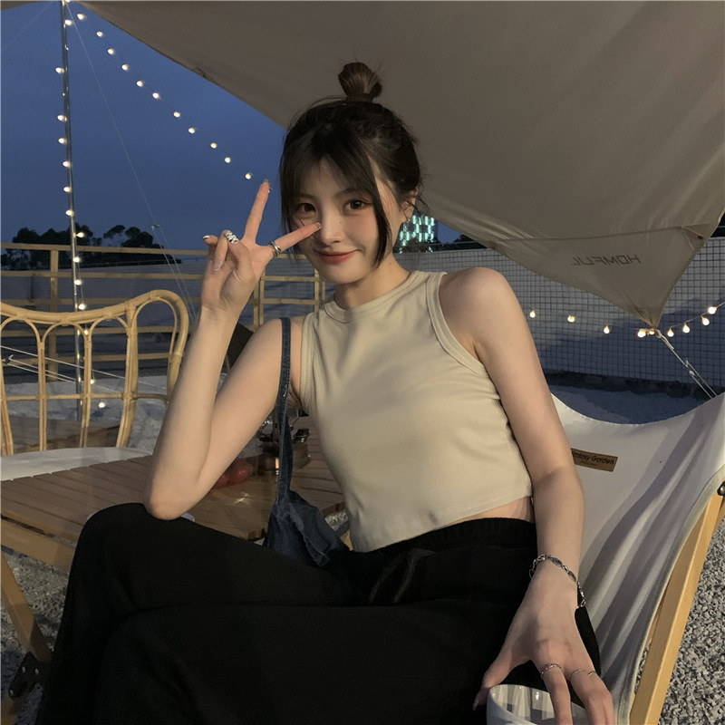 Áo Thun Thể Thao Sát Nách Cổ Tròn Thiết Kế Mới Thời Trang Mùa Hè Theo Phong Cách Hàn Quốc Cho Nữ