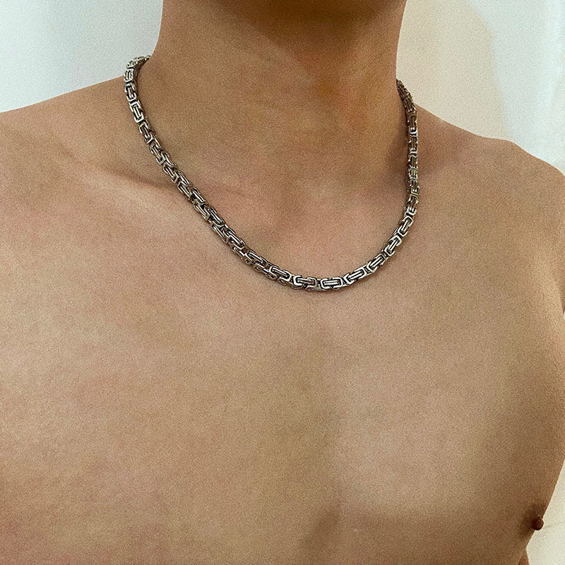 Dây Chuyền Thép Titan Thiết Kế Đơn Giản Phong Cách Hip Hop Âu Mỹ Cá Tính Cho Nam