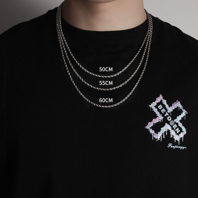 Vòng Cổ Dây Xích Đơn Giản Bằng Thép Titan Phong Cách Hip Hop Dễ Phối Đồ Cho Nam