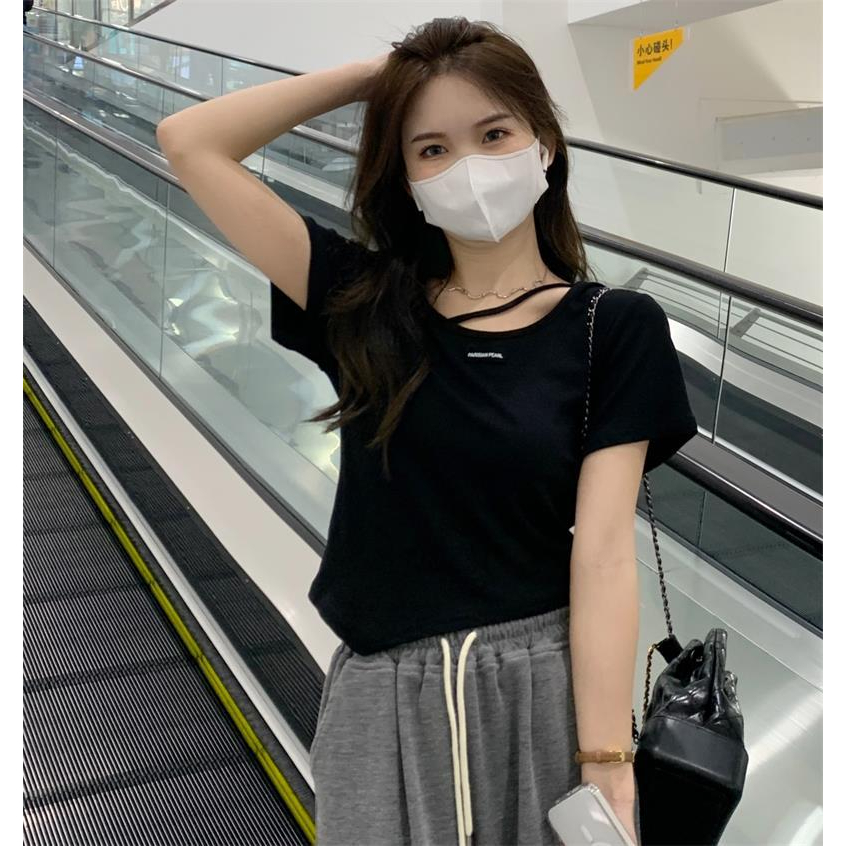 Áo Thun Tay Ngắn Thiết Kế Mới Thời Trang Mùa Hè Theo Phong Cách Hàn Quốc Cho Nữ