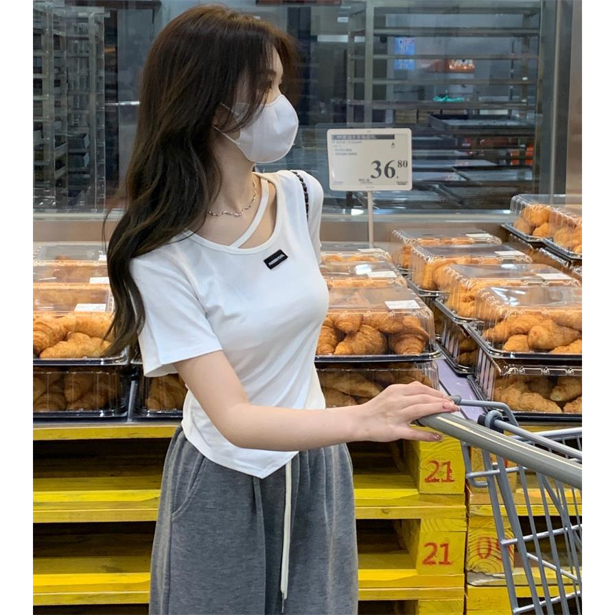Áo Thun Tay Ngắn Thiết Kế Mới Thời Trang Mùa Hè Theo Phong Cách Hàn Quốc Cho Nữ