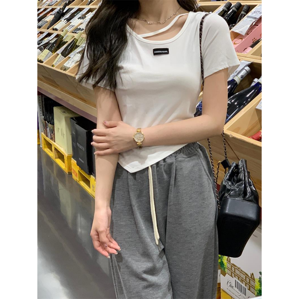 Áo Thun Tay Ngắn Thiết Kế Mới Thời Trang Mùa Hè Theo Phong Cách Hàn Quốc Cho Nữ