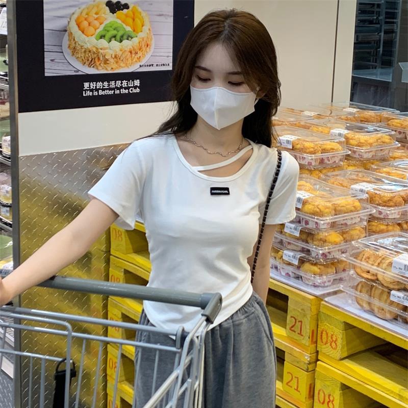 Áo Thun Tay Ngắn Thiết Kế Mới Thời Trang Mùa Hè Theo Phong Cách Hàn Quốc Cho Nữ