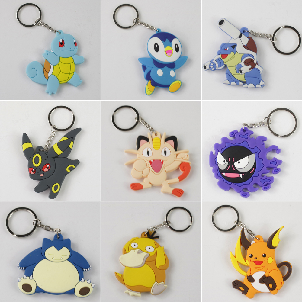Móc Khóa Cao Su Mềm Hình Pokemon Snorlax Pikachu Psyduck Eevee Charizard 25 Kiểu