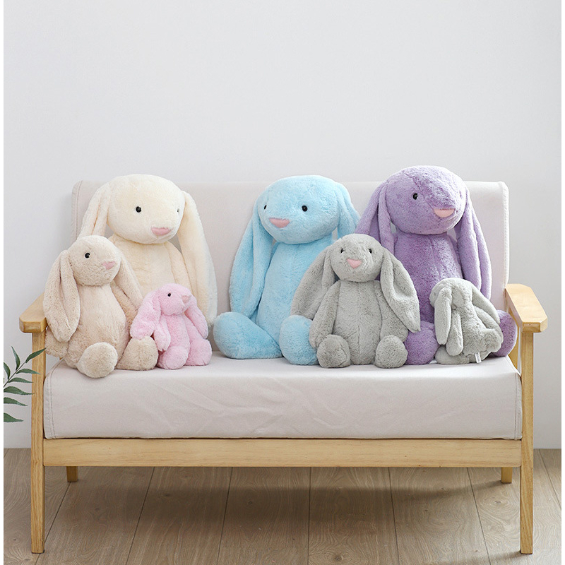 Thỏ Nhồi Bông Tai Dài 25 / 40 / 60cm Mềm Mại Đáng Yêu Cho Bé