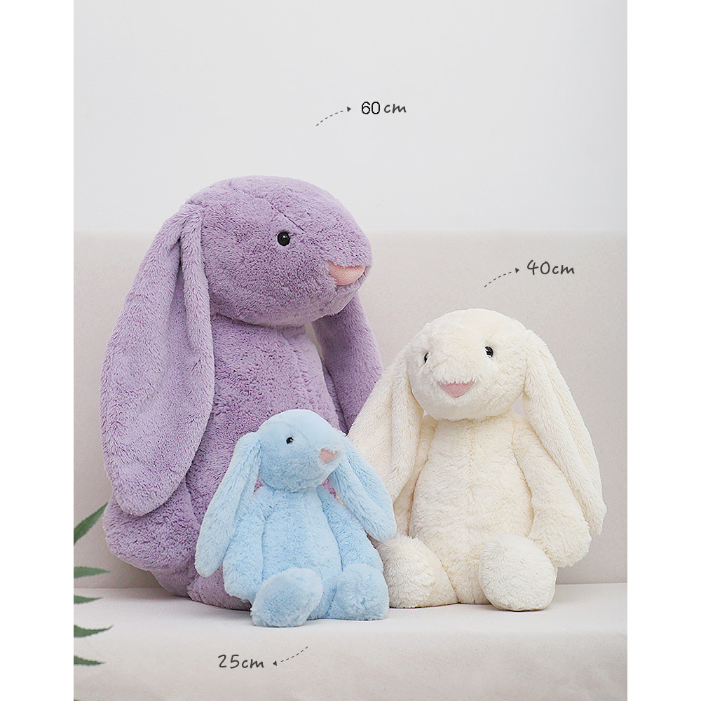Thỏ Nhồi Bông Tai Dài 25 / 40 / 60cm Mềm Mại Đáng Yêu Cho Bé