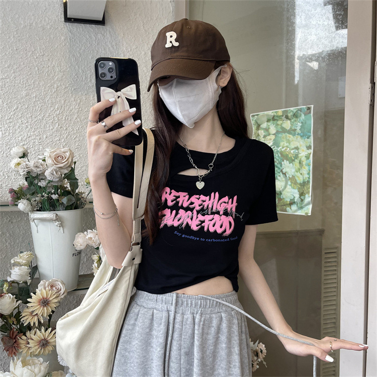 Áo Thun Tay Ngắn Cổ Tròn Thiết Kế Mới Thời Trang Mùa Hè Theo Phong Cách Hàn Quốc Cho Nữ