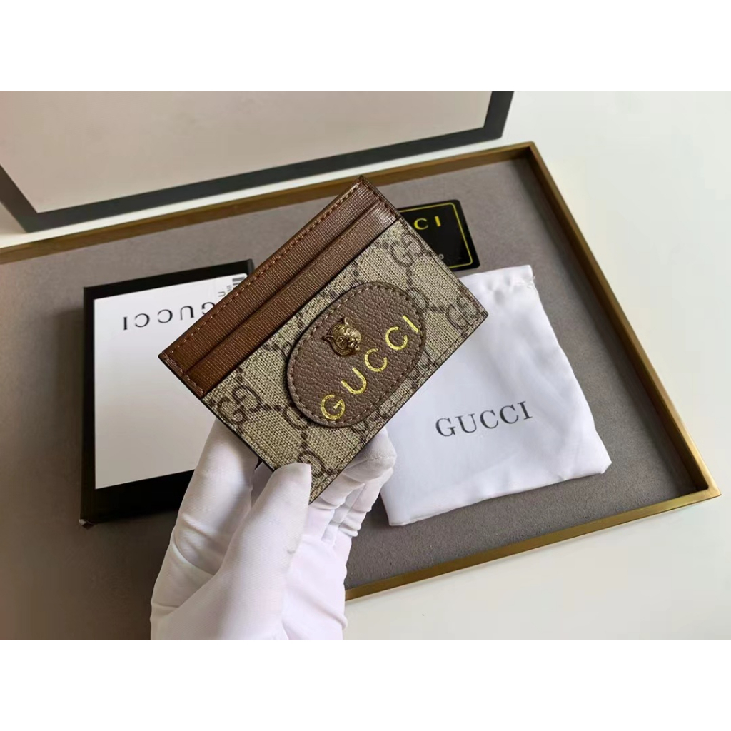 Áo Thun Chất Lượng Cao Thiết Kế Mới Nhất Cho Gia Đình 597557 Kẹp Da Gucci Có Hộp Đựng Thẻ Cá Tính Cho Nam