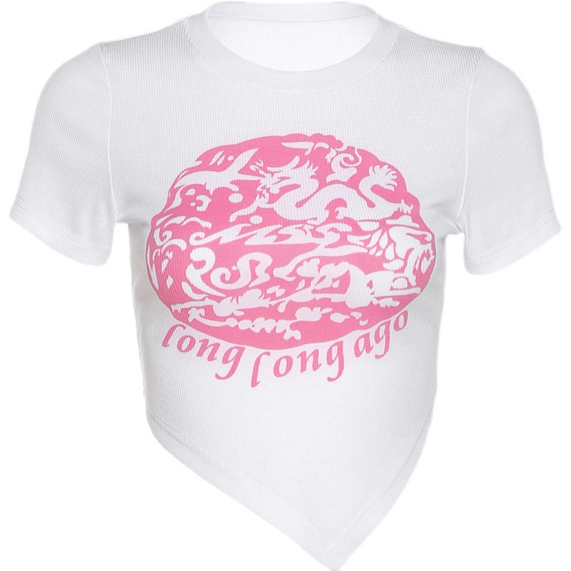 Áo Thun Tay Ngắn Dáng Ôm In Họa Tiết Quyến Rũ Trẻ Trung Phong Cách Hàn Quốc Cho Bạn Gái