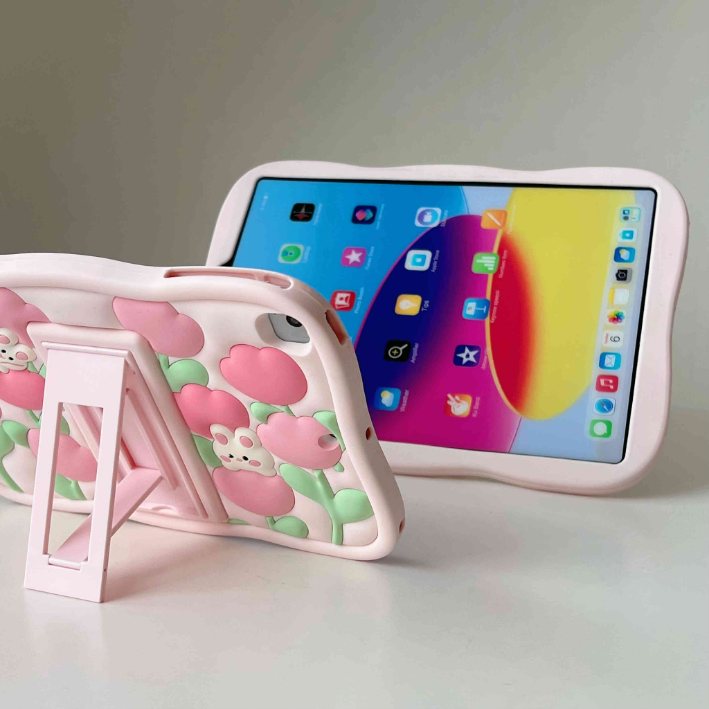 Ốp Máy Tính Bảng Silicon Hình Hoa Tulip Cho IPad Mini 1 2 3 4 5 6 IPad 2 3 4 5 6 IPad Air 4 IPad Pro 10.5 inch Pro 2018 2020 11 inch