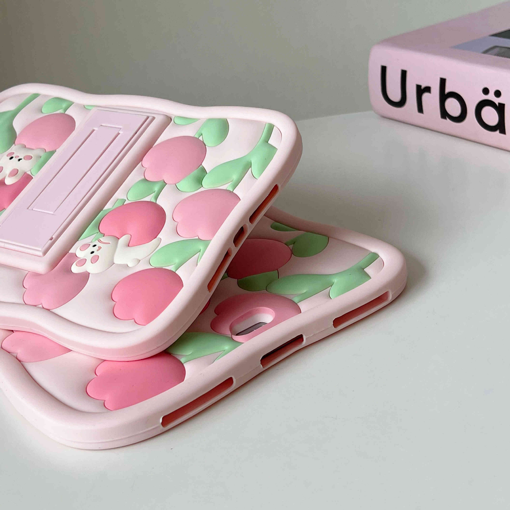 Ốp Máy Tính Bảng Silicon Hình Hoa Tulip Cho IPad Mini 1 2 3 4 5 6 IPad 2 3 4 5 6 IPad Air 4 IPad Pro 10.5 inch Pro 2018 2020 11 inch