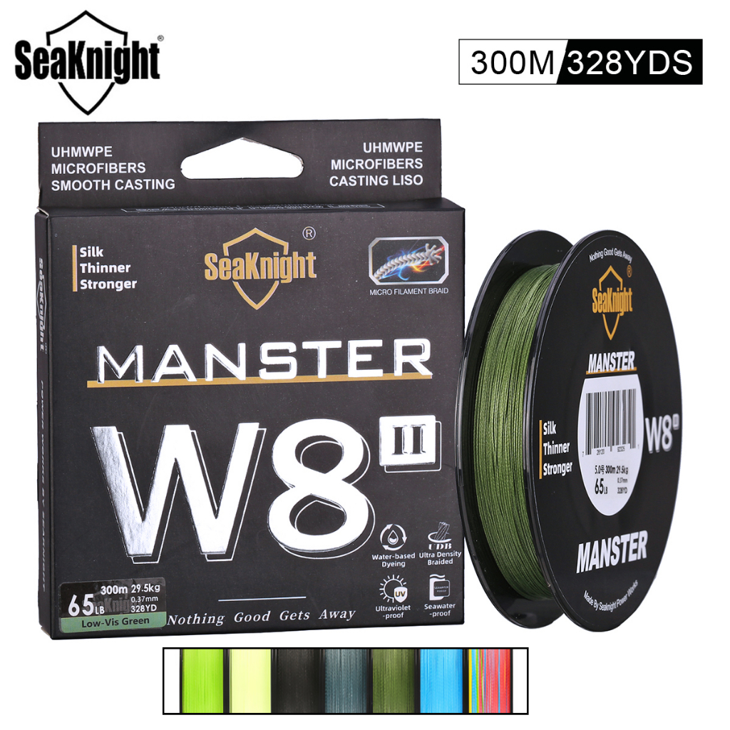 Seaknight Cuộn Dây Câu Cá Bện 8 Sợi pe w8 ii 300m 7 Màu 22-100lb