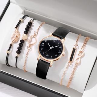 Set 5 Đồng Hồ Quartz Dây Da Cho Nữ