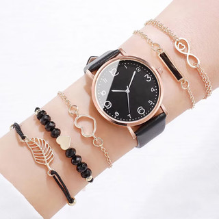 Set 5 Đồng Hồ Quartz Dây Da Cho Nữ