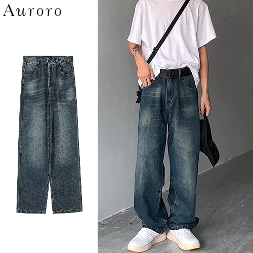 Quần jean ống rộng hiphop thời trang quần bò jean nam đen phong cách Hàn Quốc quần thời trang nam unisex from rộng quần jean baggy